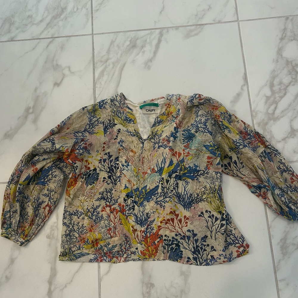 Vibrant Floral Women's Blouse by Chufy